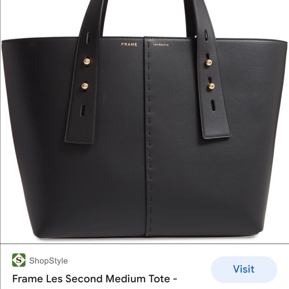 FRAME black leather tote les second tote